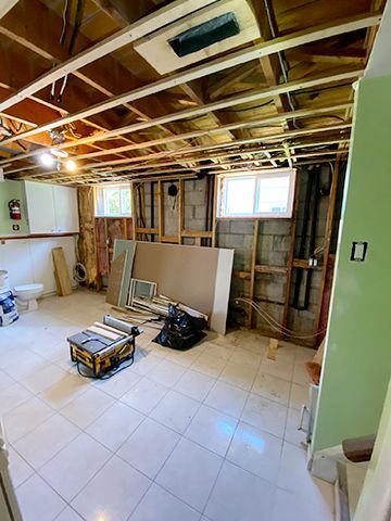 A room in a house that is being remodeled.