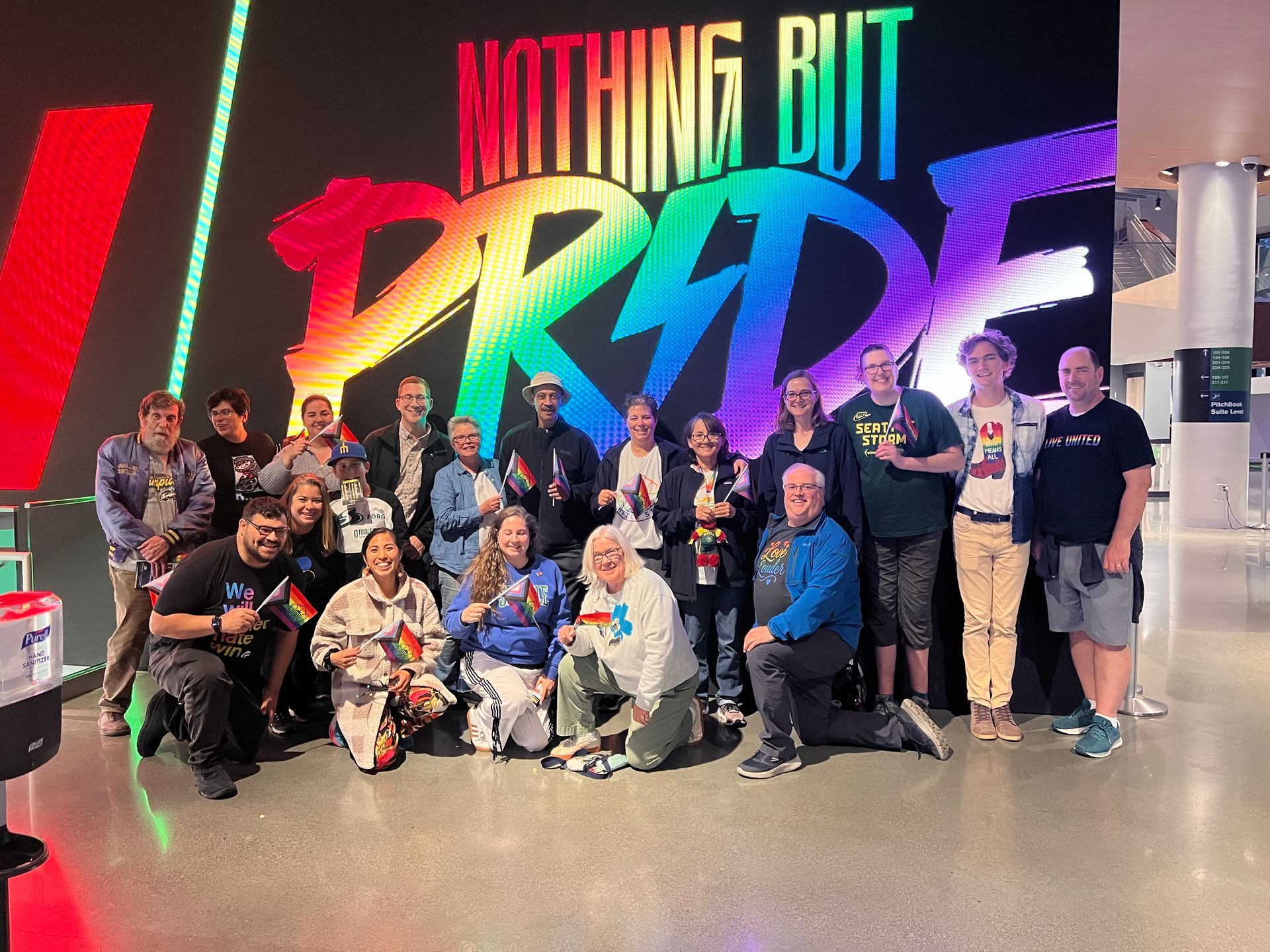 St. Matthew’s Lutheran Church members at Seattle Storm Pride Night.