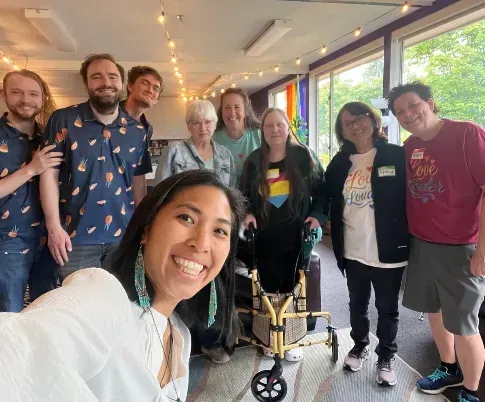 People attending an LGBTQ+ mixer at St. Matthew’s Lutheran Church in Renton.”