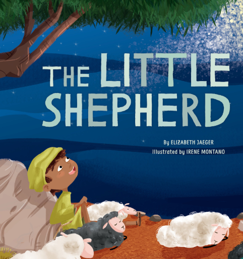 Cover of "The Little Shepherd" showing a child with sheep under a tree at night