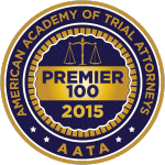 The american academy of trial attorneys has a premier 100 award for 2015.