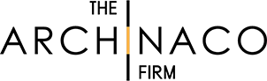 The logo for the archinaco firm is a black and white logo on a white background.