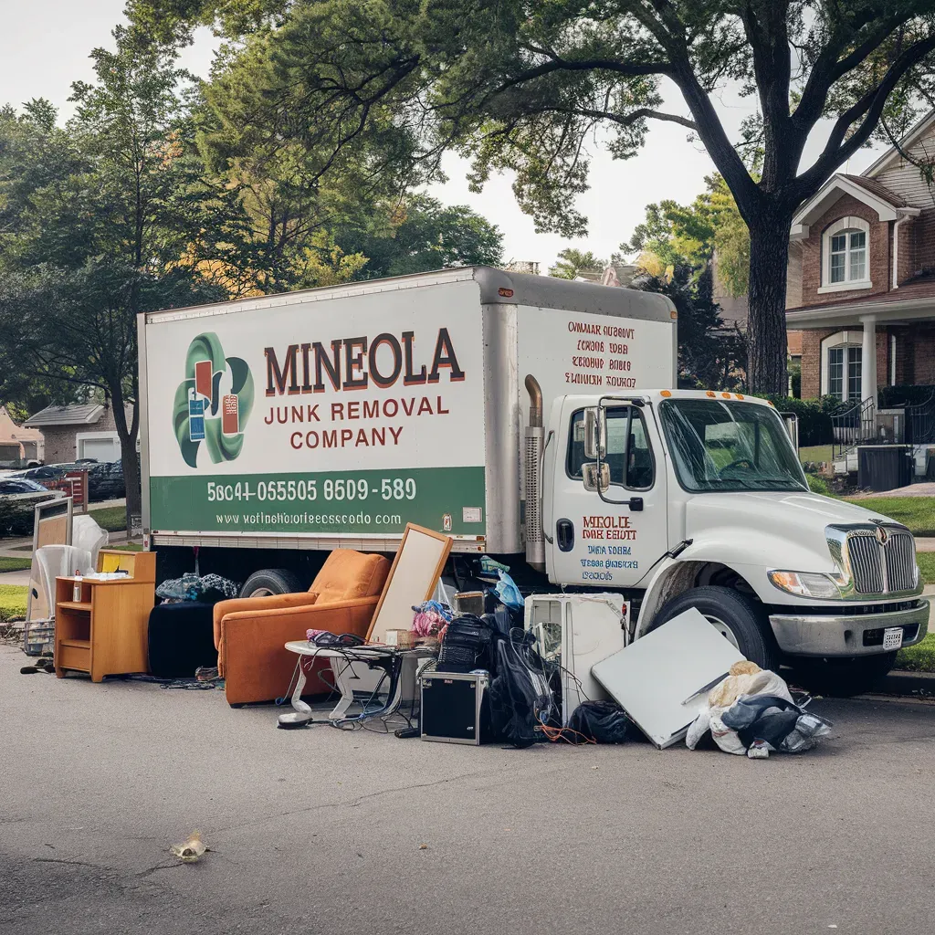 A junk removal truck,