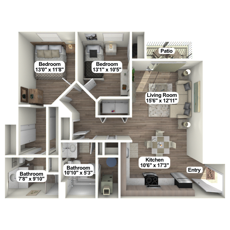 A floor plan of a house with a living room , bedroom , bathroom and kitchen.