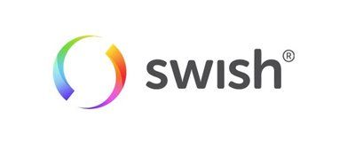 A swish logo with a rainbow colored circle in the middle.