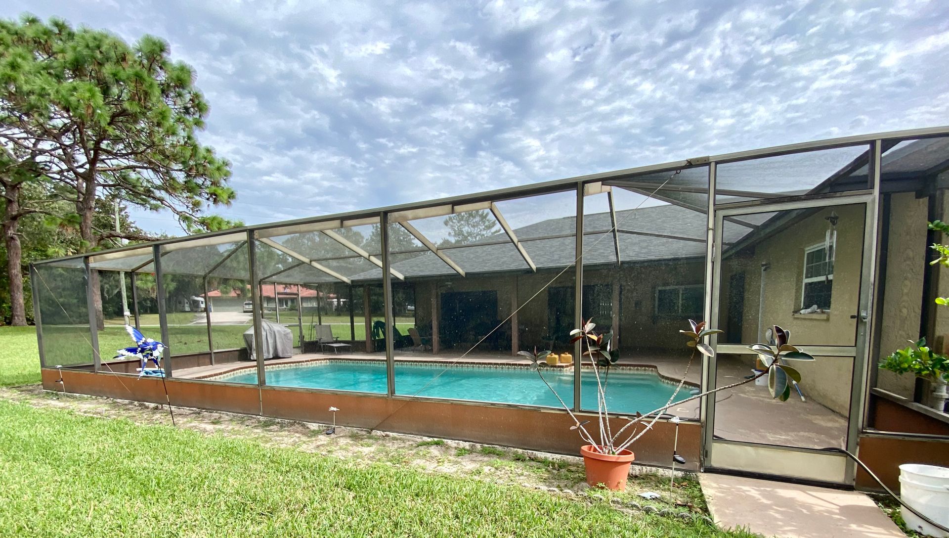Before pool cage painting | Spring Hill, FL