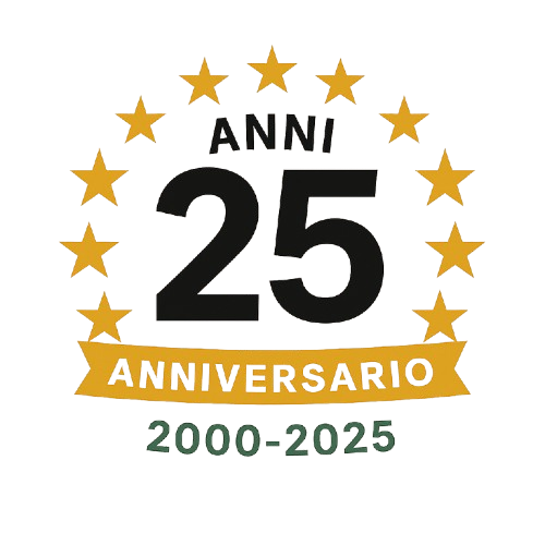 Logo celebrativo del 25° anniversario, con la scritta 