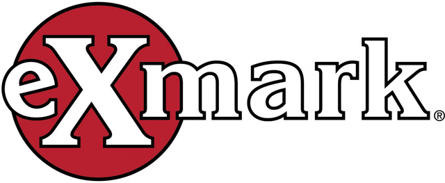 Logo of eXmark, with the 'X' in a red circle.
