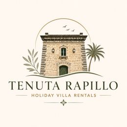 Logo con la scritta “TENUTA RAPILLO” in grandi lettere nere su sfondo bianco.