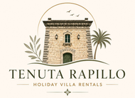 Logo con la scritta “TENUTA RAPILLO” in grandi lettere nere su sfondo bianco.