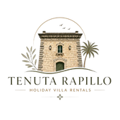 Logo con la scritta “TENUTA RAPILLO” in grandi lettere nere su sfondo bianco.