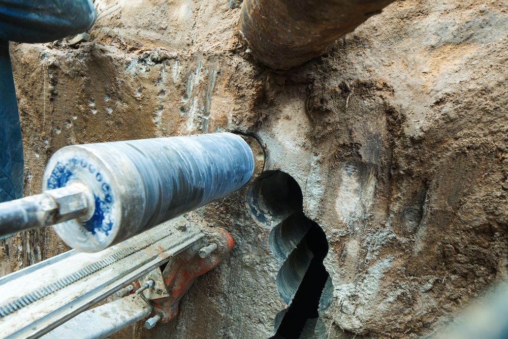Drilling a Core Sample from A Concrete Wall — Ultra Services Ground Pavement & Building in Forbes, NSW