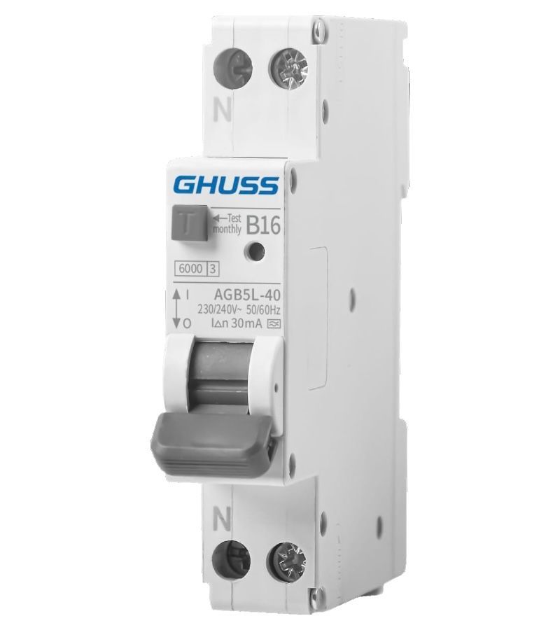 GHUSS spanningsonafhankelijk aardlekautomaat 1-fase 1P+N