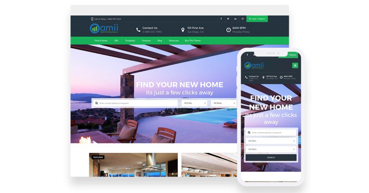 a screenshot of a real estate website on a tablet and a cell phone .