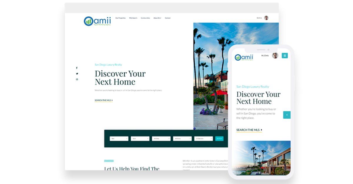 a website is displayed on a tablet and a cell phone .