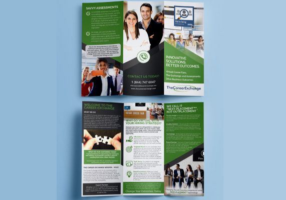 a brochure with a picture of a group of people on it