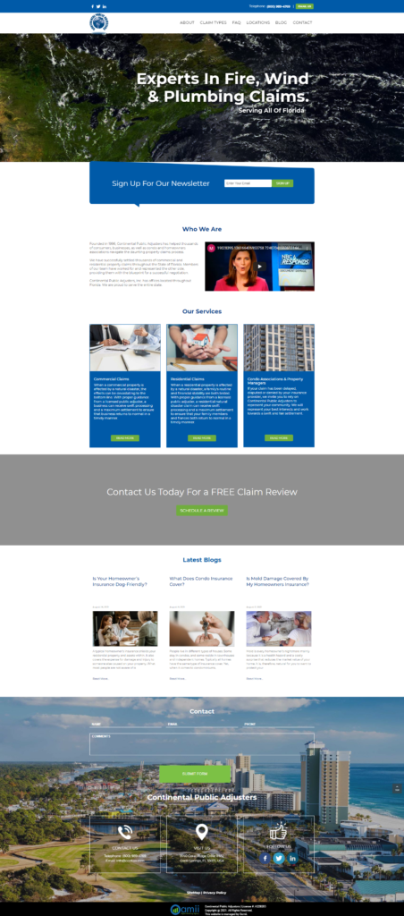 a screenshot of a website for a plumbing company .