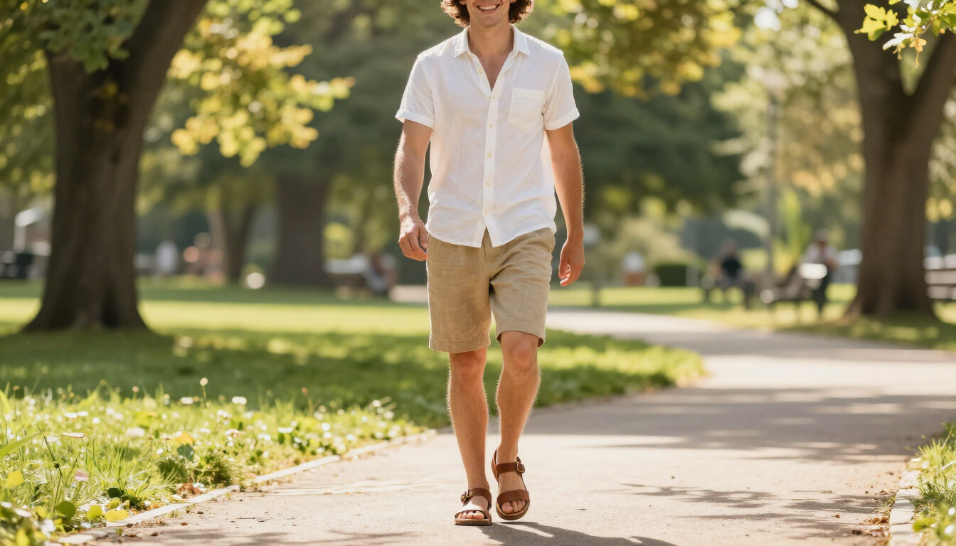 Healthy feet on grass during summer