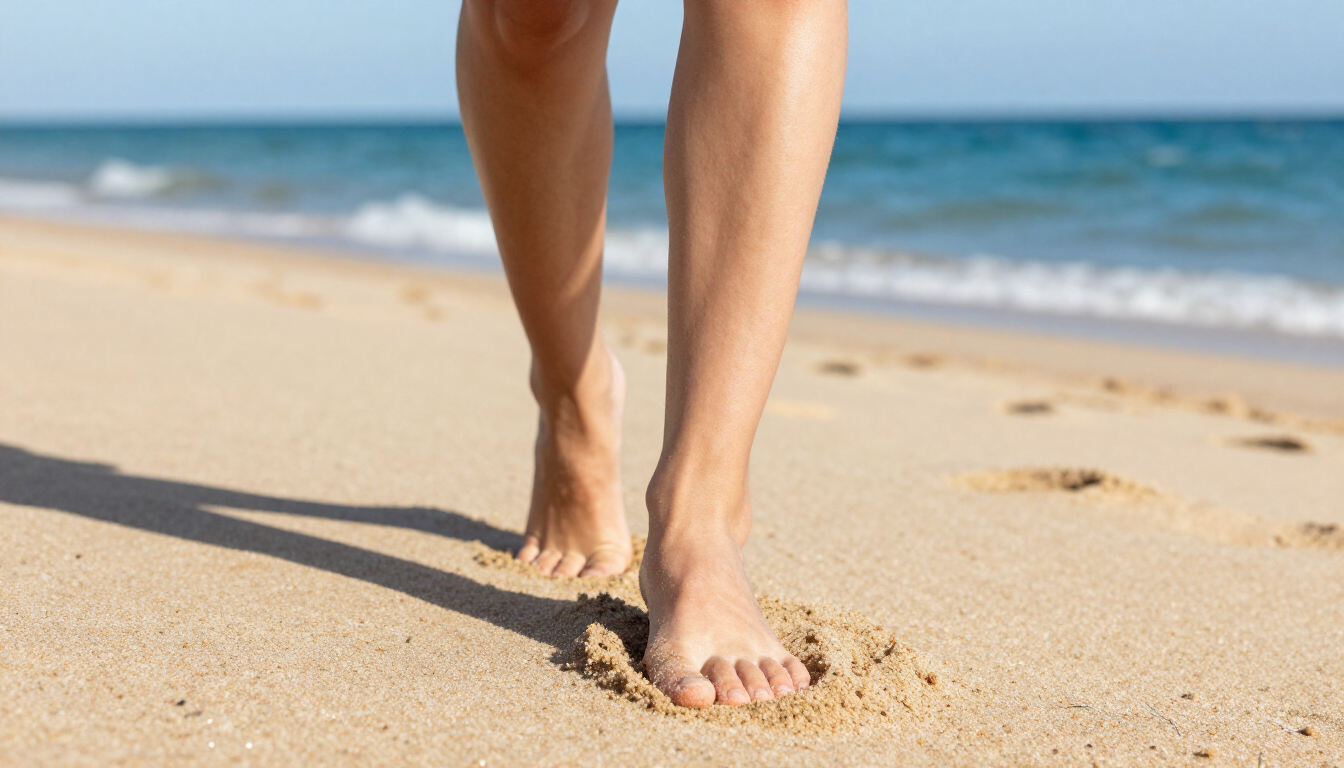 Feet on hot sand