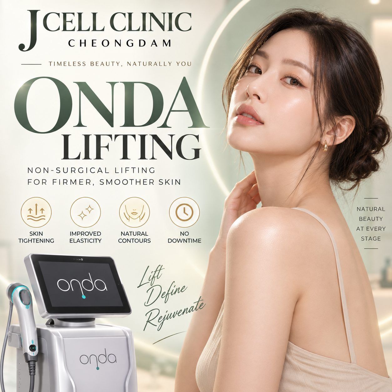 ONDA lifting microwave treatment at JCELL Clinic in Cheongdam, Seoul