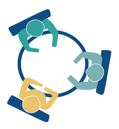 People collaborating at a table icon Nielsen Associates People collaborating at a table icon Nielsen Associates