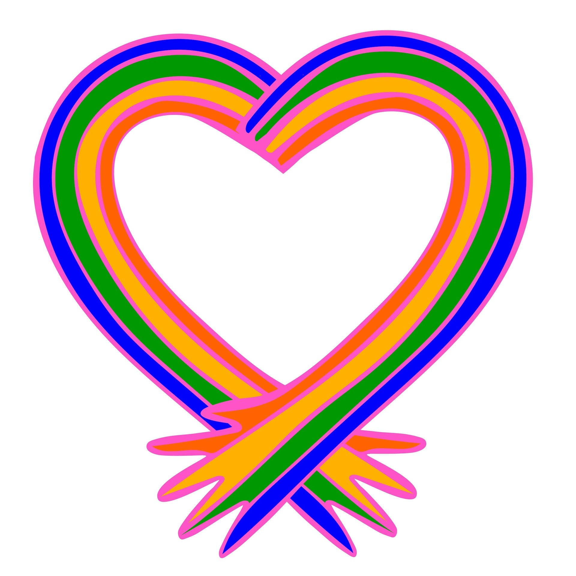 coeur gay pride arc-en-ciel