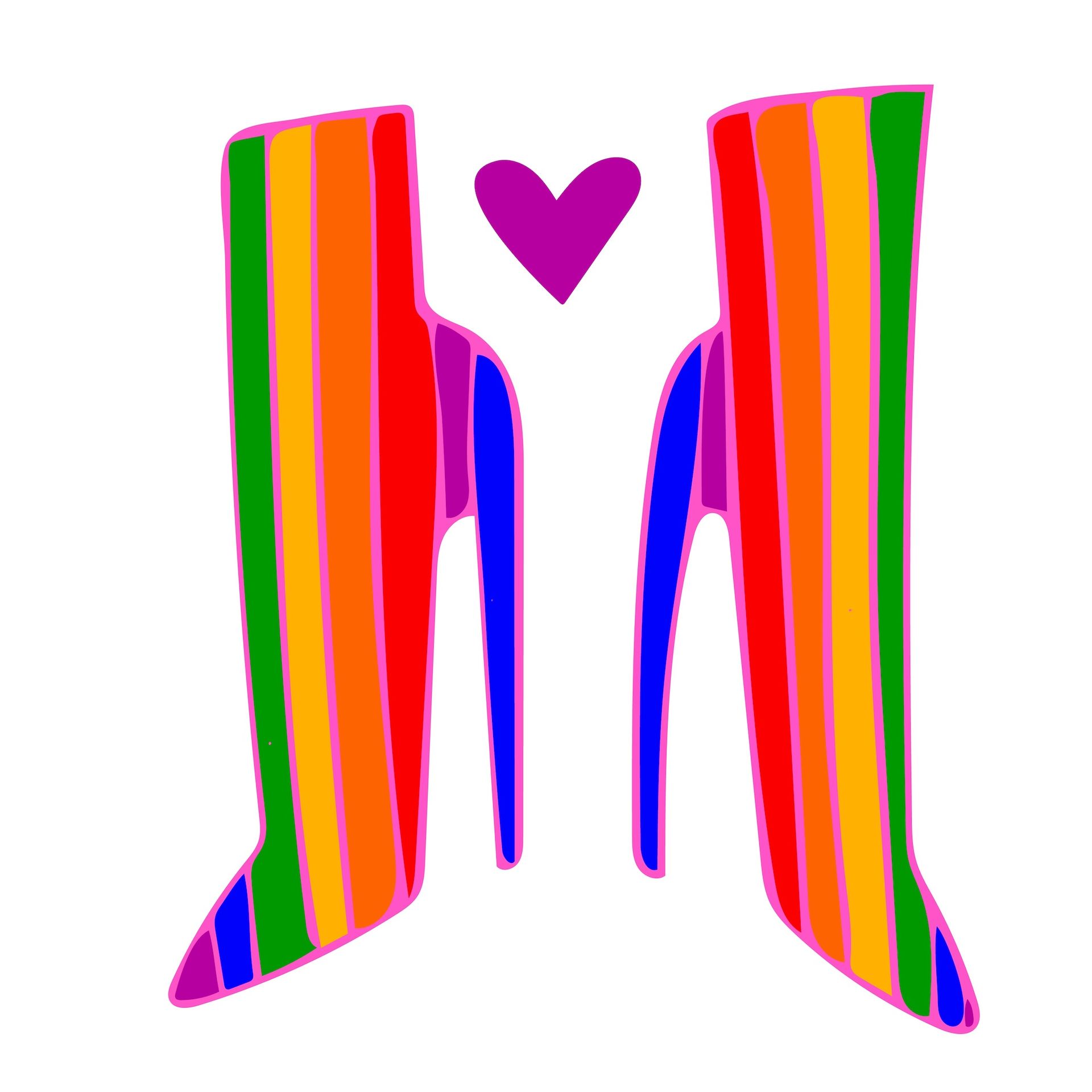 paire de bottes pour femme, aux couleurs arc-en-ciel des LGBT