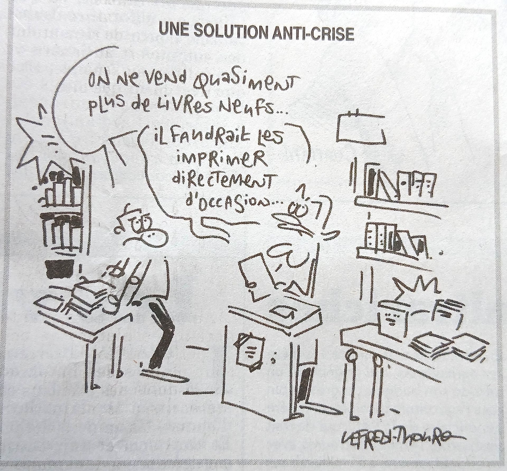 dessin Canard enchaîné du 13 mai 2026, livres d'occasion