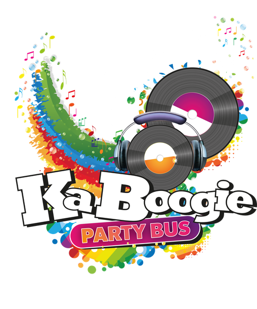 Kaboogie logo A colorful logo for ka boogie party bus