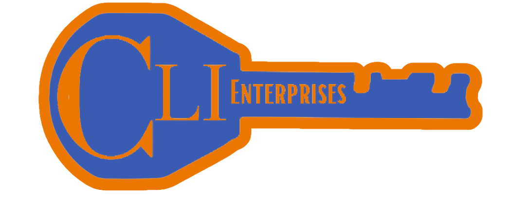 A blue and orange key that says cli enterprises