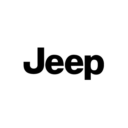 The jeep logo is black and white on a white background.