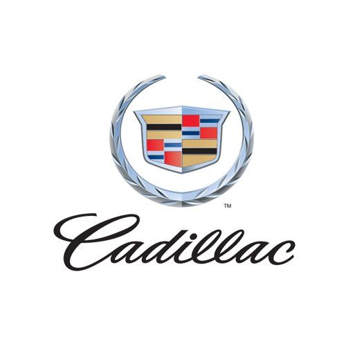 The cadillac logo is on a white background.