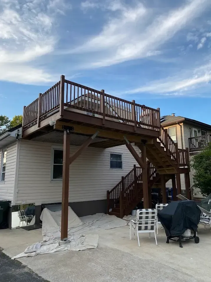 Wood deck painting in Philadelphia, PA, completed by Oasis Painting & Drywall for a refreshed and durable outdoor finish.