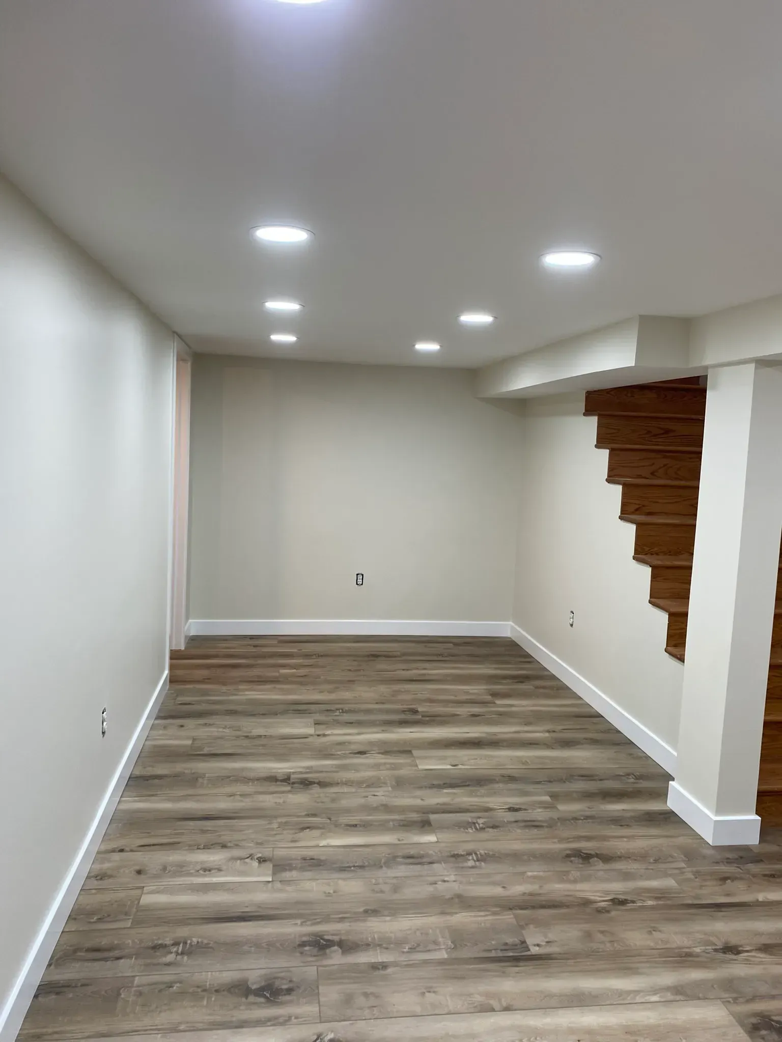 basement drywall finishing and interior painting project in Montgomery County Pennsylvania with smooth walls