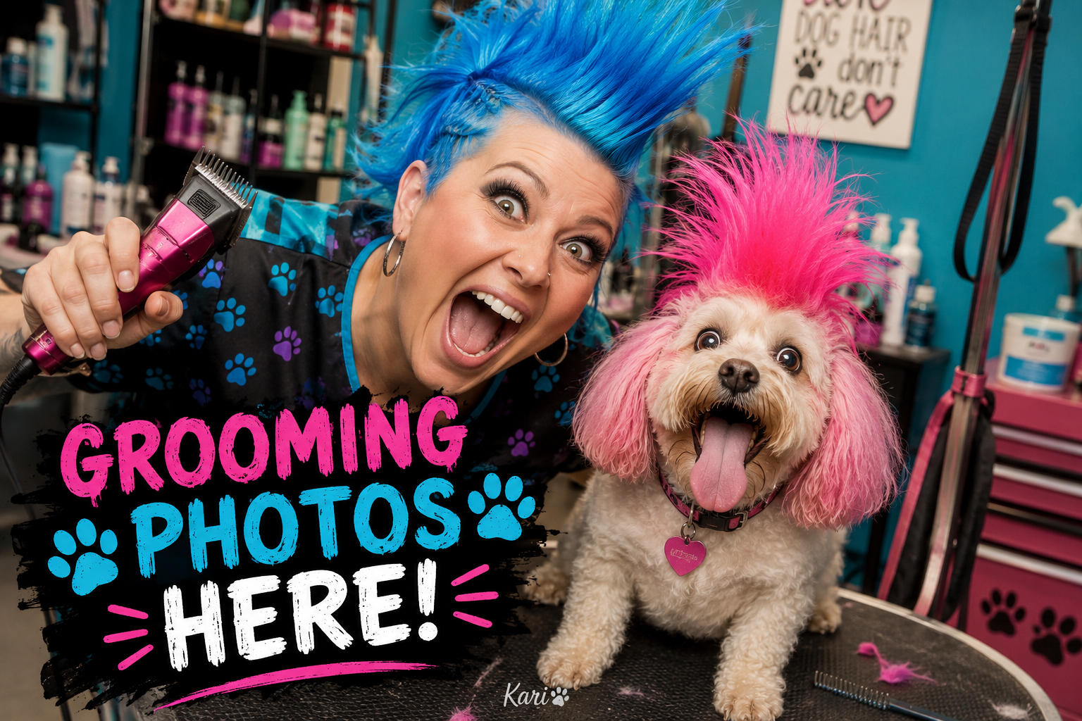 Mohawk groomer and pet - your grooming photos here