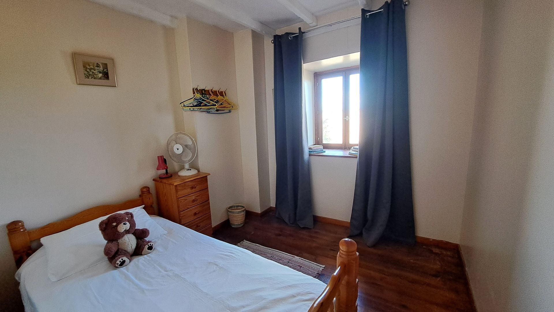 single childrens bed with wooden bedguard