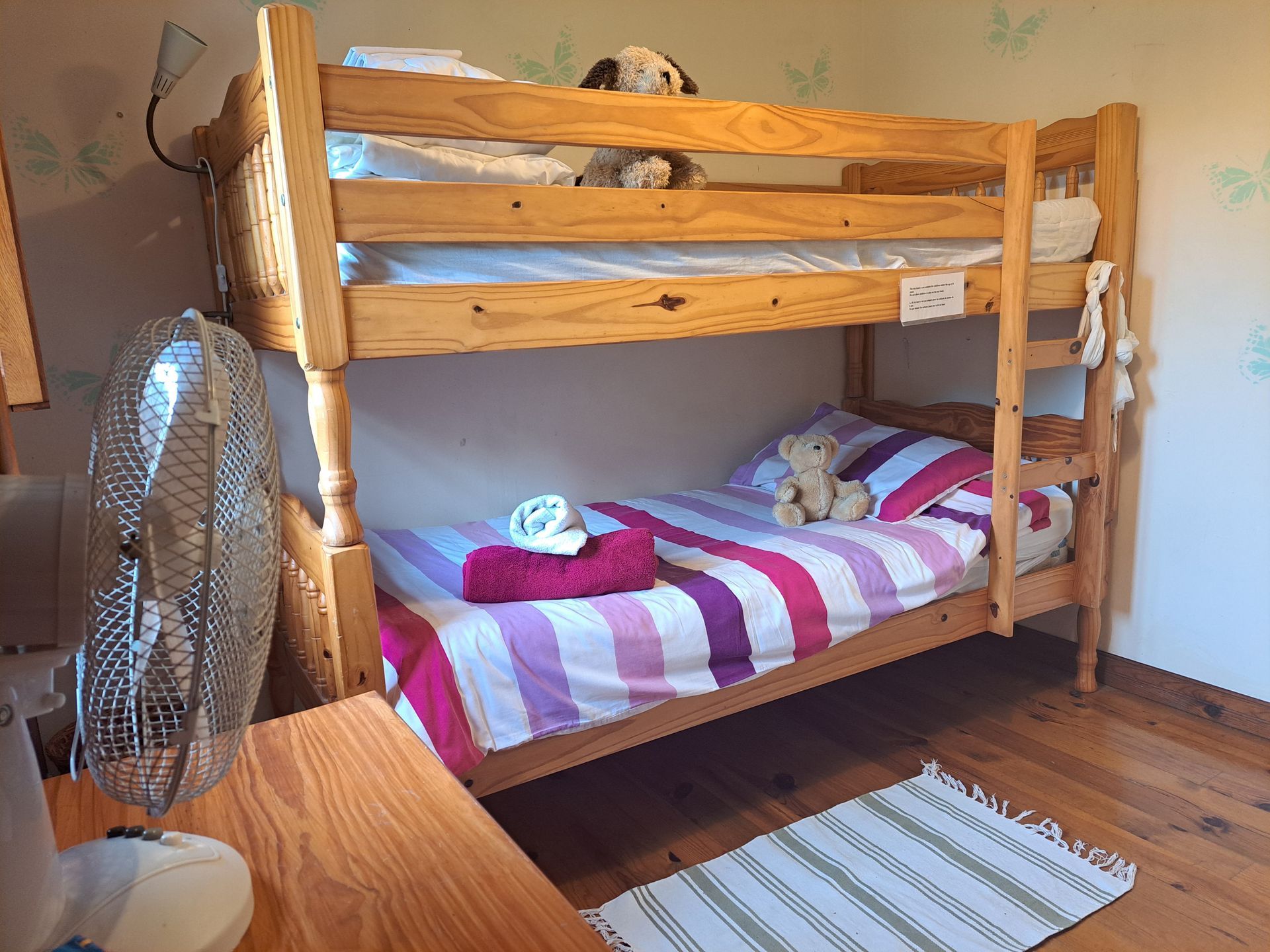 wooden bunk beds