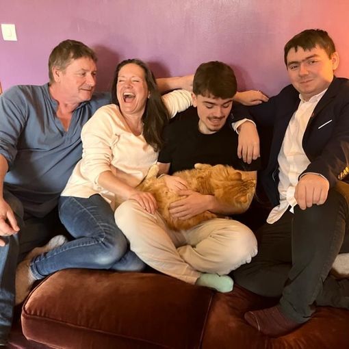 Chris, Wendy, Thomas and Benjamin Blakeman and Marmelade the cat
