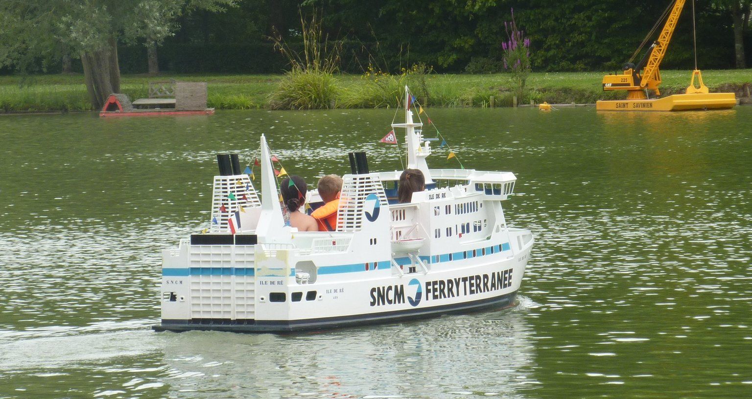 miniature ferry on a lake in France