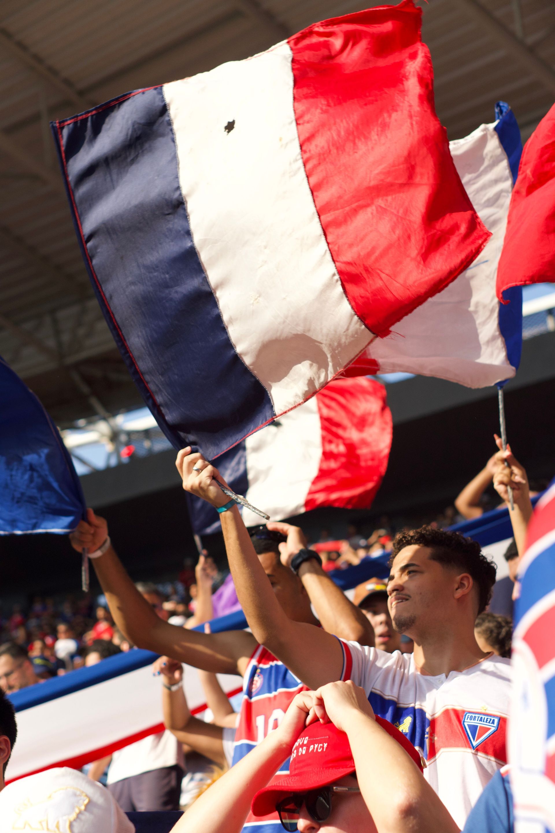 French and European flags