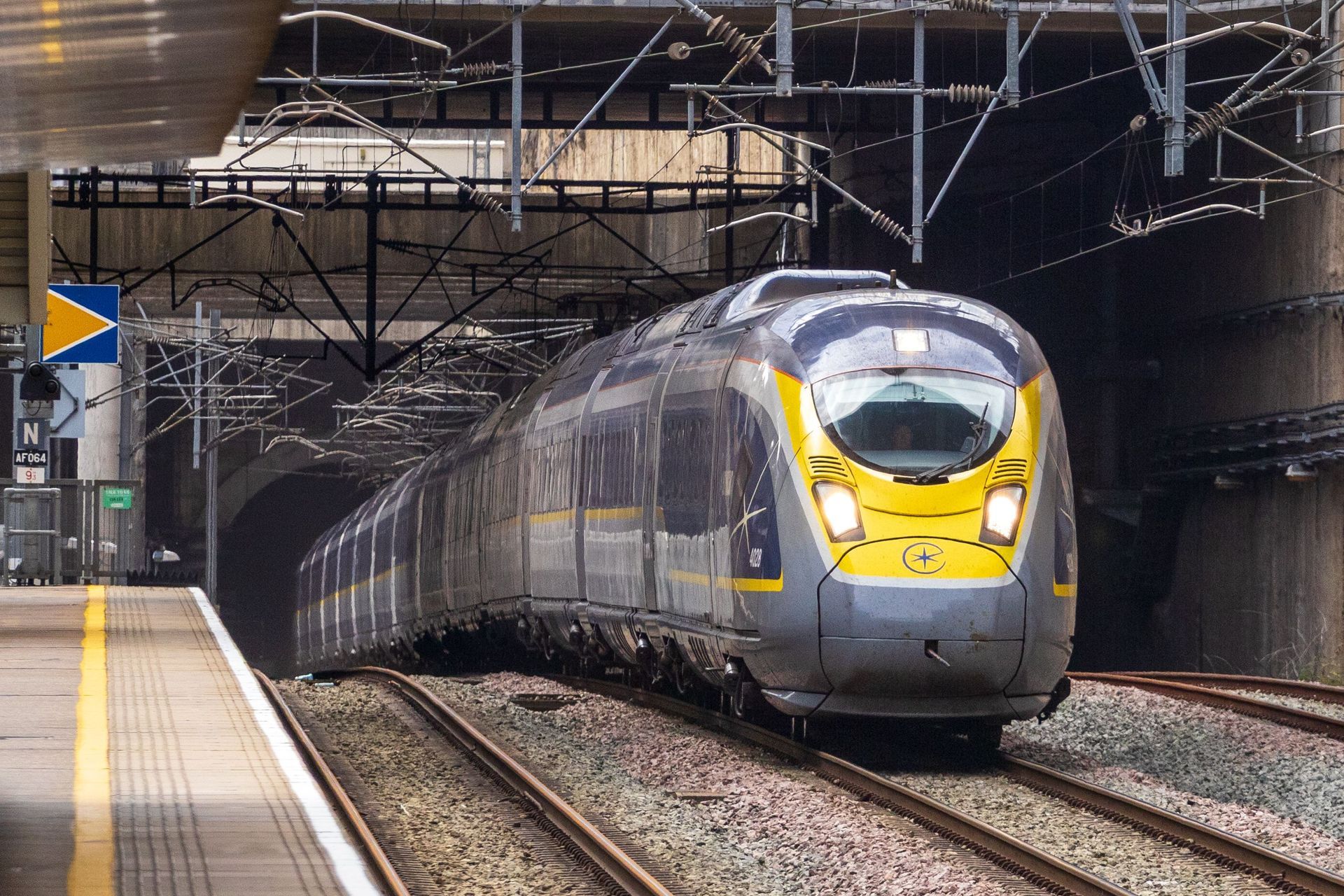 train coming out of the euro tunnel