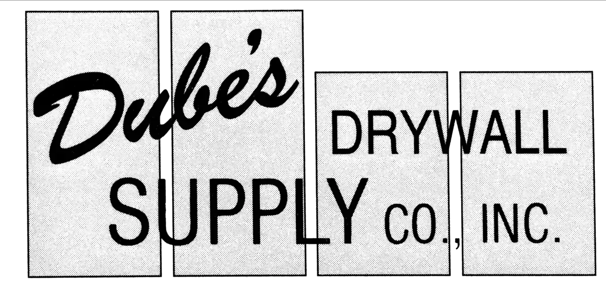A black and white logo for duke 's drywall supply co. inc.