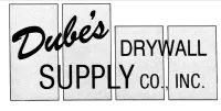 A black and white logo for duke 's drywall supply co. inc.
