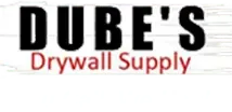 The logo for dube 's drywall supply is on a white background.