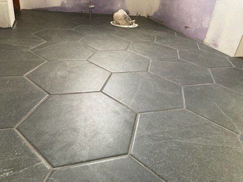 Hexagon Tile Installed— Pittsburgh, PA — Ahrn City Contracting LLC