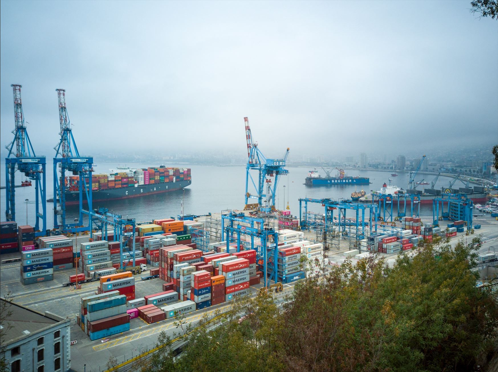 Port with Ships Representing the Supply Chain Issues Caused by the Covid-19 Pandemic