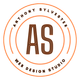 Logo for Anthony Sylvester Web Design Studio with orange circular border and AS initials