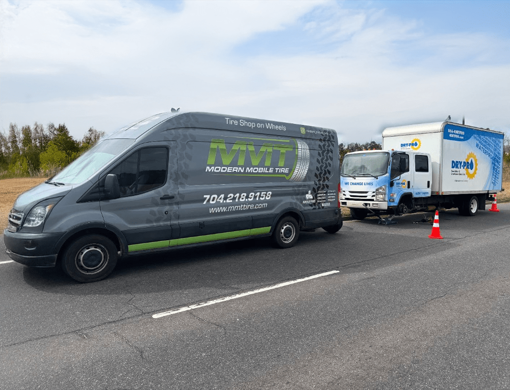 MMT Van on Side of Road with Dry Pro Truck