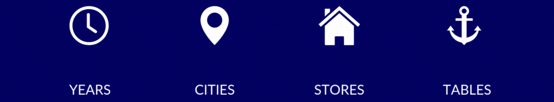 gif of the amount of cities and stores that Halibut House serves