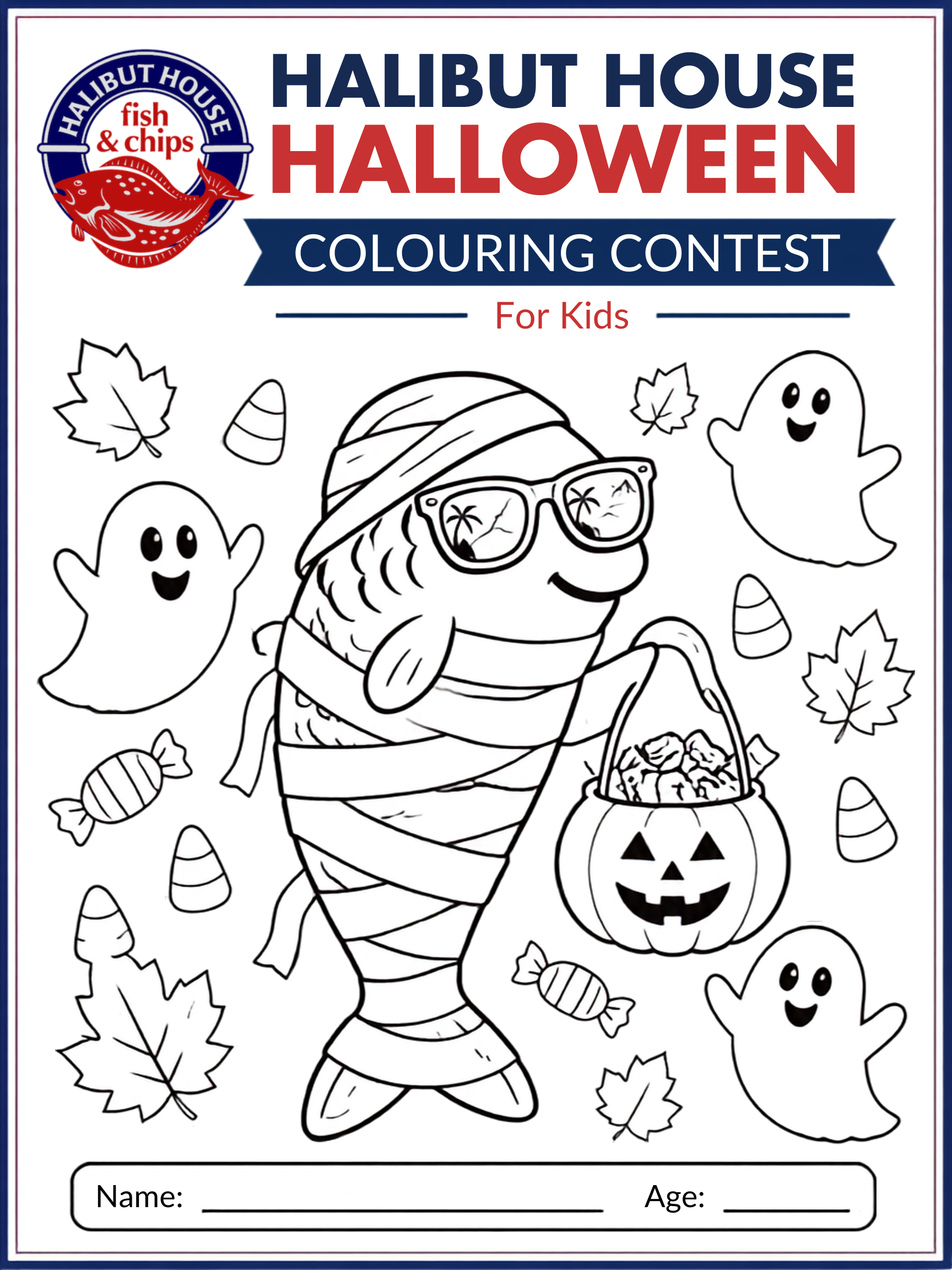 Halibut House colouring contest sketch